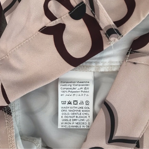 🔴 4/$15 SHEIN Qutie Beige & Brown Floral Print Straight Leg Pants size 6 in EUC - Picture 15 of 16